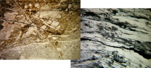 Quartz breccia and mylonite